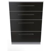 Ready Assembled 2 U Chester 4 Drawer Deep Chest (Ready Assembled) in Black
