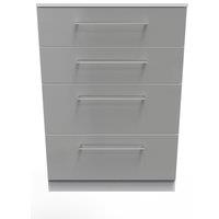 Ready Assembled 2 U Chester 4 Drawer Deep Chest (Ready Assembled) in Mid Grey