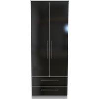 Ready Assembled 2 U Gloucester 2 Door 2 Drawer Wardrobe (Ready Assembled) in Black