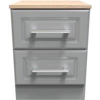 Ready Assembled 2 U Norfolk 2 Drawer Bedside Cabinet (Ready Assembled) in Dark Grey