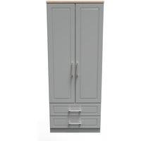 Ready Assembled 2 U Norfolk 2 Door 2 Drawer Wardrobe (Ready Assembled) in Dark Grey