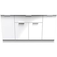 Ready Assembled 2 U Dover 4 Door 1 Drawer Wide Unit (Ready Assembled) in White