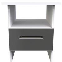Ready Assembled 2 U Gloucester Bottom Drawer Lamp Table (Ready Assembled) in Black