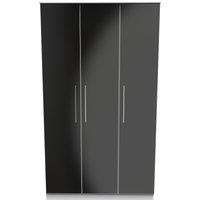 Ready Assembled 2 U Chester Triple Mirror Wardrobe (Ready Assembled) in Black