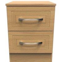 Ready Assembled 2 U Stafford 2 Drawer Bedside Cab(Ready Assembled) in Light Oak