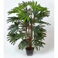 Homescapes Artificial Rhapis Excelsa Palm Tree, 120 cm Tall in Green