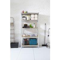 Neo XL 5 Tier Large Steel Shelf Shelving 180cm x 40cm x 90cm in Silver | Size: 180 cm x 40 cm x 90 cm