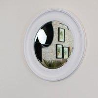 Melody Maison Round Vintage White Wall Mirror 60cm X 60cm | Size: 60 cm X 60 cm