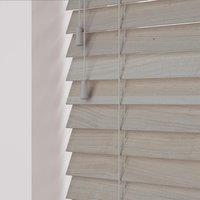 New Edge Blinds Wooden Venetian Blinds with Strings (120cm Drop) Jupiter in Grey | Size: 240 cm