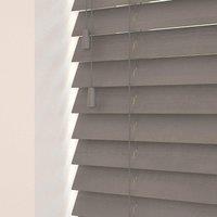 New Edge Blinds Wooden Venetian Blinds with Strings (120cm Drop) in Grey | Size: 120 cm