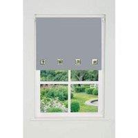 New Edge Blinds Square Eyelet Edge Roller Blind 165cm Drop Light Grey | Size: 130 cm width x 165 cm drop