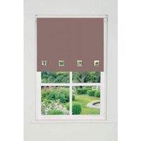 New Edge Blinds Square Eyelet Edge Roller Blind 165cm Drop Brown | Size: 130 cm width x 165 cm drop