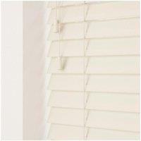 New Edge Blinds Smooth Finish Faux Wood Venetian Blinds with Strings 120cm Drop in Beige | Size: 230 cm