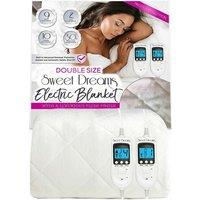 Sweet Dreams Electric Blanket Quilted Double Bed Size Heated Mattress Cover in White