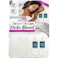Sweet Dreams Electric Blanket Quilted King Bed Size Heated Mattress Cover in White