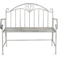 Glamhaus Metal Garden Bench Patio Furniture Seat Foldable Antique Grey