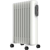 MYLEK Electric Oil Filled Radiator with Thermostat & 3 Heat Settings 2kW in White