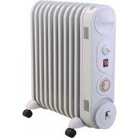 MYLEK White Electric Oil Filled Radiator Thermostat & 24 Hour Timer 2.5kW