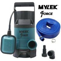 MYLEK Electric Submersible Dirty or Clean Water Pump 400W with 20M Hose in Blue