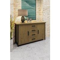 FWStyle Lowry 2 Door 4 Drawer Large Solid Pine Sideboard (H) 90 (W) 150 (D) 45cm in Brown