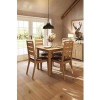 FWStyle Ready Assembled Ladder Back Oak Dining Room Chair Set in Brown