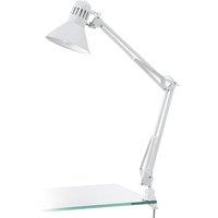 Loops Table Desk Lamp Colour Shiny White Moveable In Line Switch Bulb E27 1x40W