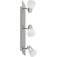Loops Wall 3 Spot Light Colour Satin Nickel Shade White Satin Glass Bulb E14 3x40W in Metallics
