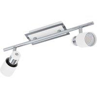 Loops Wall 2 Spot Light Colour Chrome Plated White Steel Bulb GU10 2x5W Included