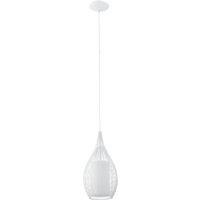 Loops Pendant Light Colour White Shade White Satin Glass Steel Bulb E27 1x60W