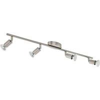 Loops Flush 4 Spot Ceiling Light Colour Satin Nickel Steel Bulb GU10 4x3W Included in Metallics