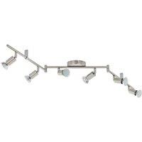 Loops Flush 6 Spot Ceiling Light Colour Satin Nickel Shade Bulb GU10 6x3W Included in Metallics