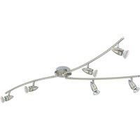 Loops Flush Ceiling Light Colour Satin Nickel Chrome Shade Bulb GU10 6x3W Included in Metallics