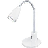 Loops Table Lamp Colour White Chrome Steel Rocker Switch Bulb GU10 1x3W Included