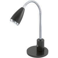 Loops Table Lamp Anthracite Chrome Plated Steel Rocker Switch Bulb GU10 1x3W Included in Metallics