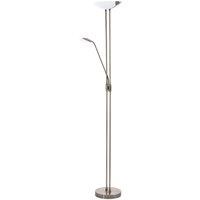 Loops Floor Lamp Light Bronzed Shade White Satined Glass Plastic Bulb LED 20W