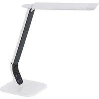 Loops Table Desk Lamp White Steel Black Plastic Touch On/Off Bulb LED 6W Included