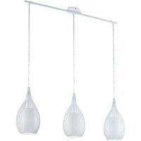 Loops Pendant Light Colour White Steel Shade White Satin Glass Steel Bulb E27 3x60W