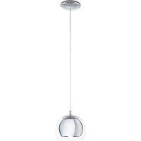 Loops Pendant Ceiling Light Colour Chrome Plated Shade Clear Glass Bulb E27 1x40W