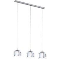 Loops Pendant Ceiling Light Colour Chrome Plated Shade Clear Glass Bulb E27 3x40W