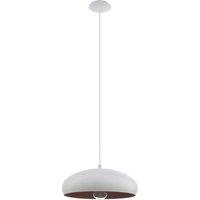 Loops Pendant Ceiling Light Modern Colour White & Copper Coloured Steel Bulb E27 1x60W