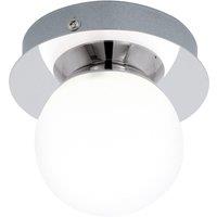 Loops Wall Flush Ceiling Light Chrome & White Glass Opal Matt Bulb Shade LED 1x3.3W