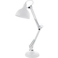 Loops Table Desk Lamp Adjustable Colour White Flexible In Line Switch Bulb E27 1x40W