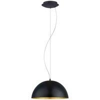 Loops Pendant Ceiling Light Steel Black Outer Gold Inner Shade Bulb E27 1x60W