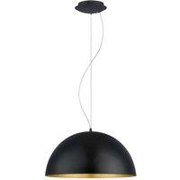 Loops Pendant Ceiling Light Black Outer Colour Gold Inner Colour Shade Bulb E27 60W