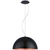 Loops Pendant Ceiling Light Black Outer Colour Copper Inner Colour Bulb E27 1x60W