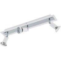 Loops Wall Ceiling 3 Spot Light Colour White Chrome Shade & Back Plate Bulb GU10 3x5W