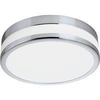 Loops Wall Flush Ceiling Light Chrome White Painted Satin Glass Shade Bulb LED 11W