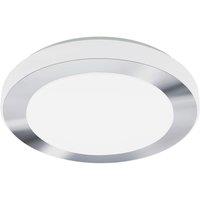 Loops Wall Flush Ceiling Light Colour White Chrome Shade White Plastic Bulb LED 16W