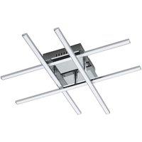 Loops Flush Ceiling Light Colour Chrome Shade White Plastic Bulb LED 24W Included