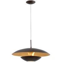 Loops Pendant Ceiling Light Steel Brown Outer & Gold Inner Shade Bulb E27 1x60W in Metallics